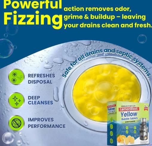Deep Cleaning LemonBlast Yellow Bubble Tablets (24pc)