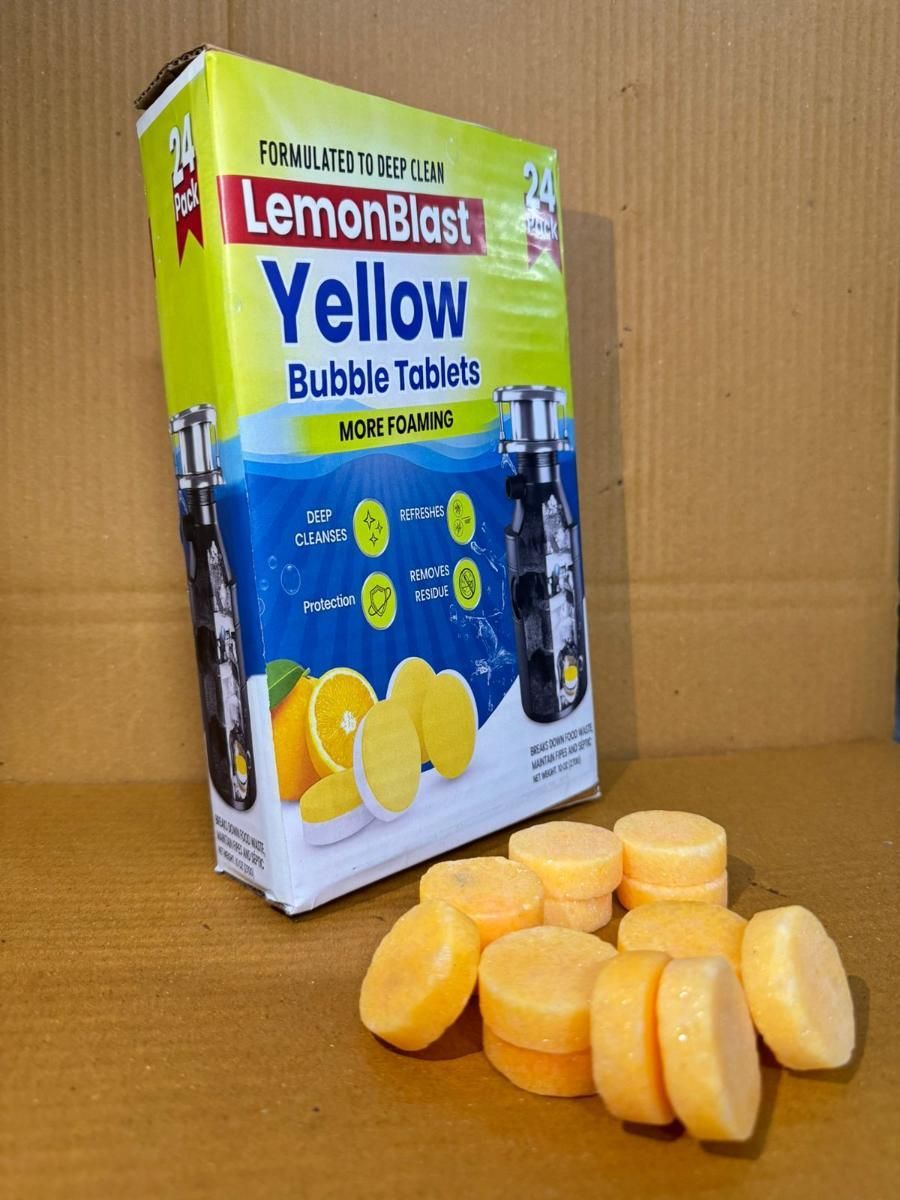 Deep Cleaning LemonBlast Yellow Bubble Tablets (24pc)